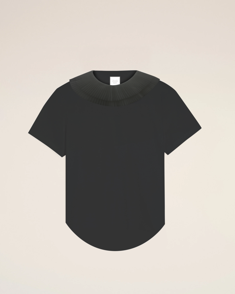 Pleated Ruff T-shirt _ホワイト