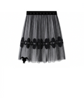 Airy Sheer Lace Short Skirt_ブラック
