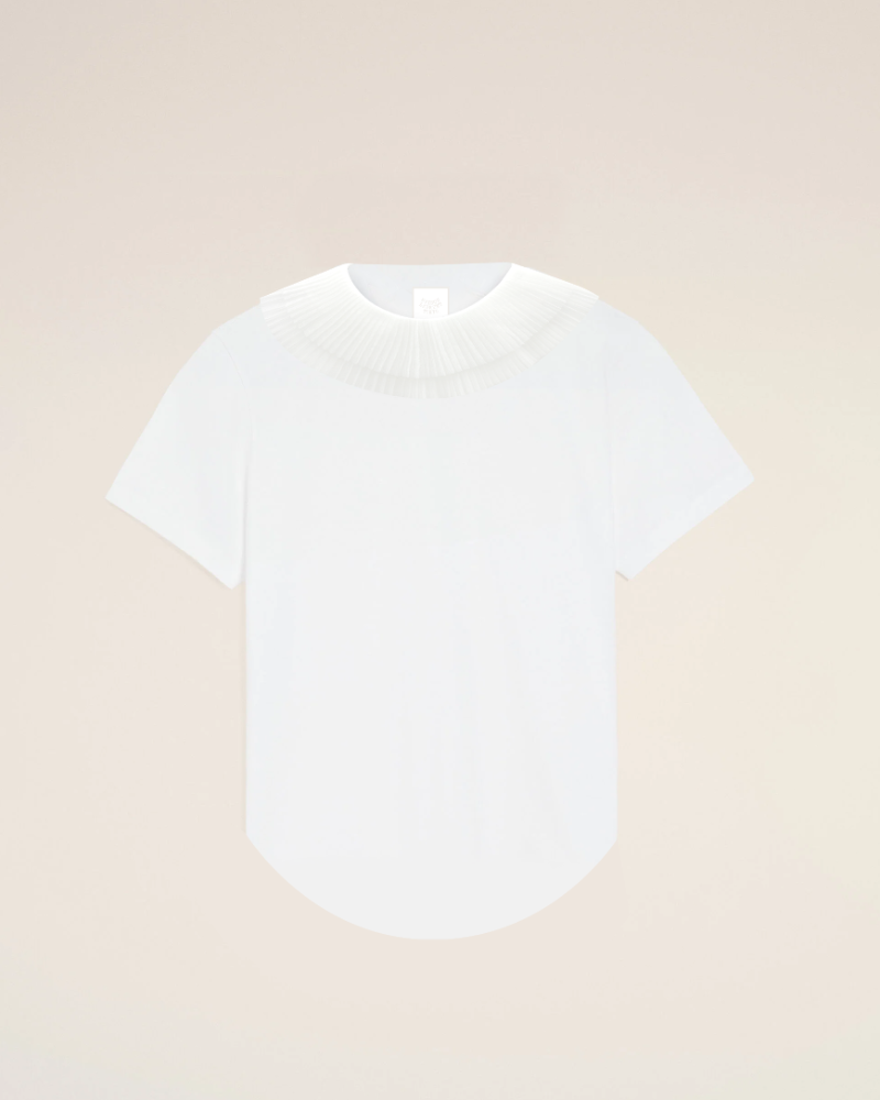 Pleated Ruff T-shirt _ブラック