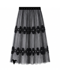 Airy Sheer Lace Long Skirt_ブラック