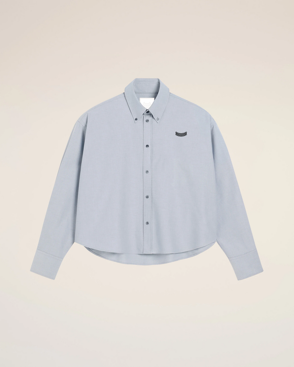 U-Cropped Shirt_ブルー