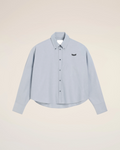 U-Cropped Shirt_ブルー