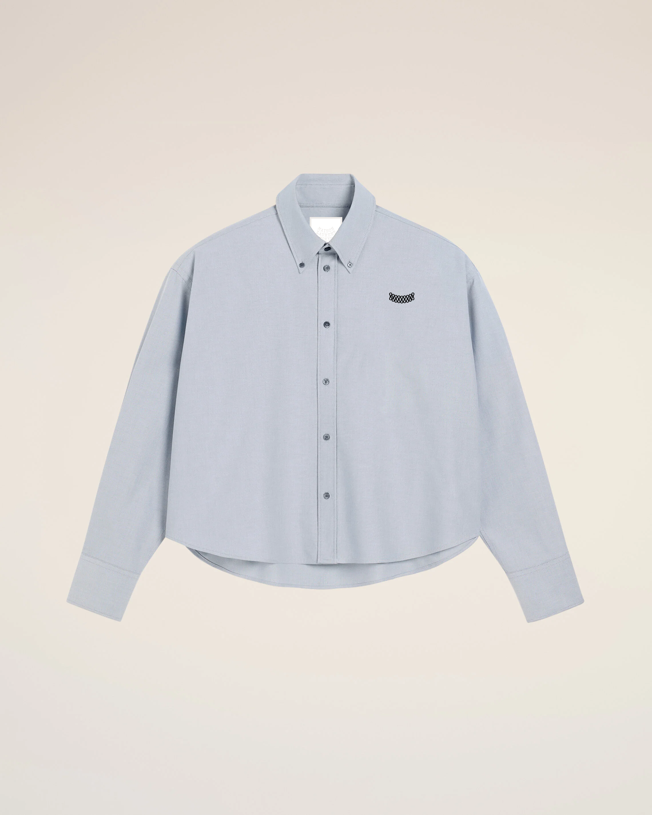 U-Cropped Shirt_ブルー
