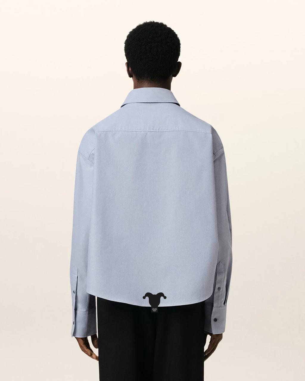 U-Cropped Shirt_ブルー