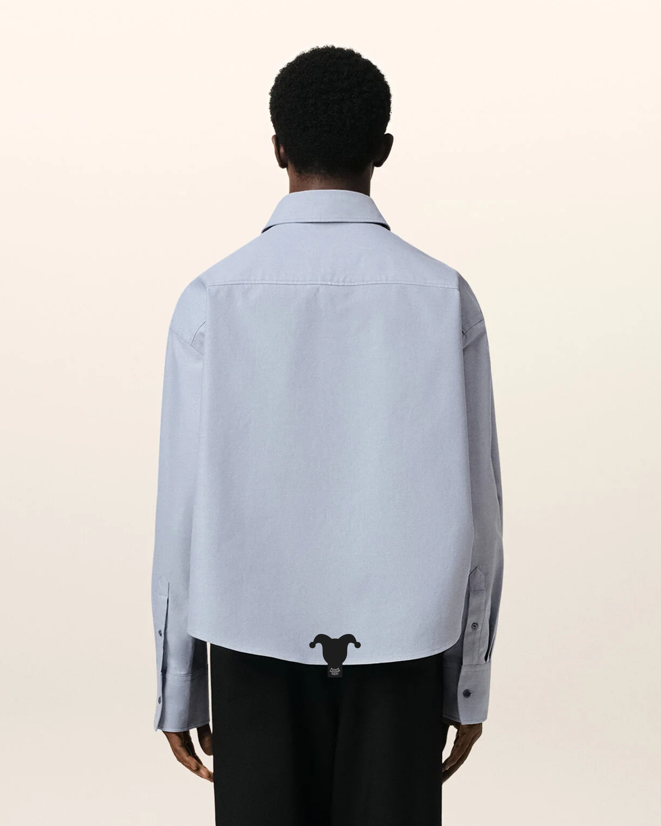 U-Cropped Shirt_ブルー