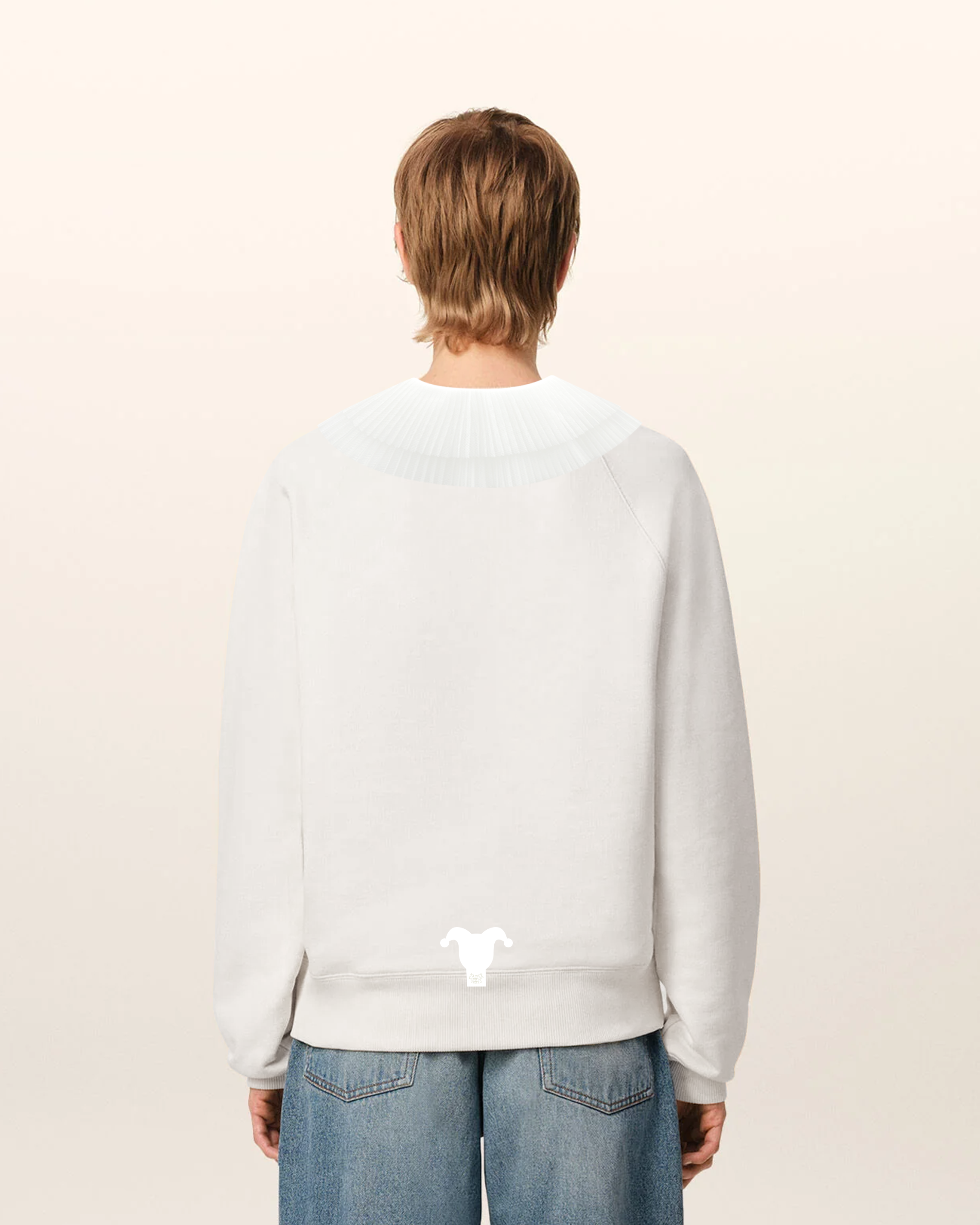 Pleated Ruff Sweatshirt_ホワイト