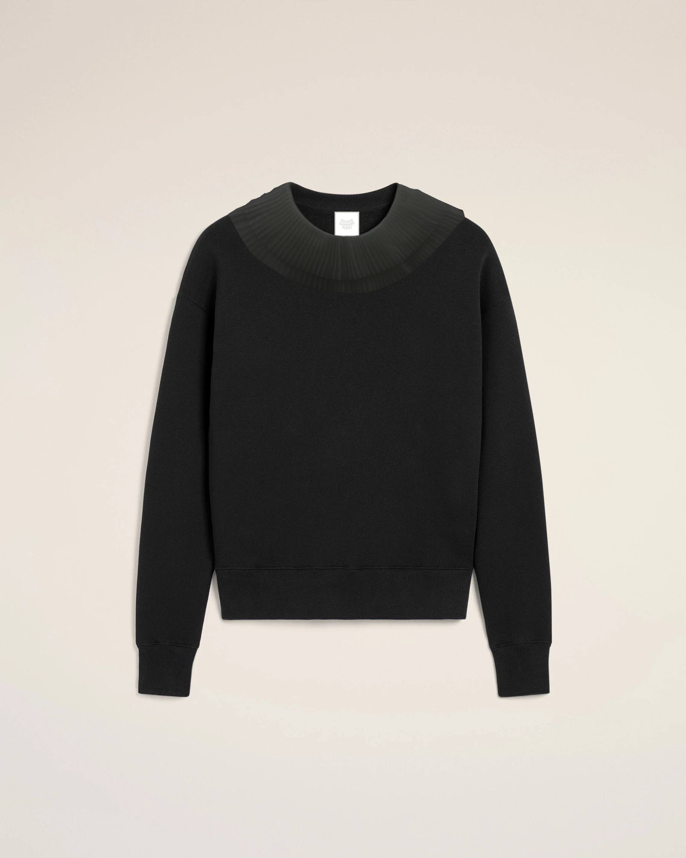 Pleated Ruff Sweatshirt_ブラック
