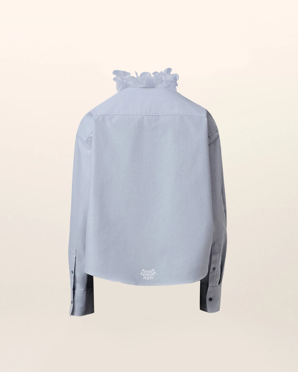 Ruff U-Cropped Shirt_ブルー