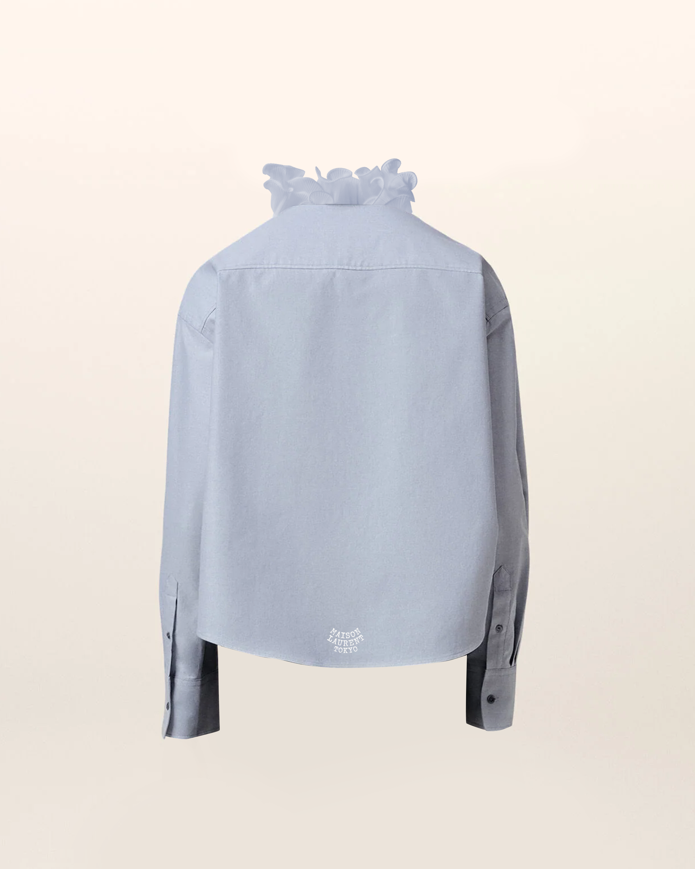 Ruff U-Cropped Shirt_ブルー