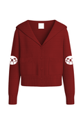 Laurent Cotton Cardigan_レッド
