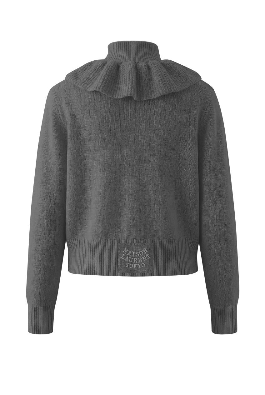 Maison Ruff Neck Cardigan_グレー