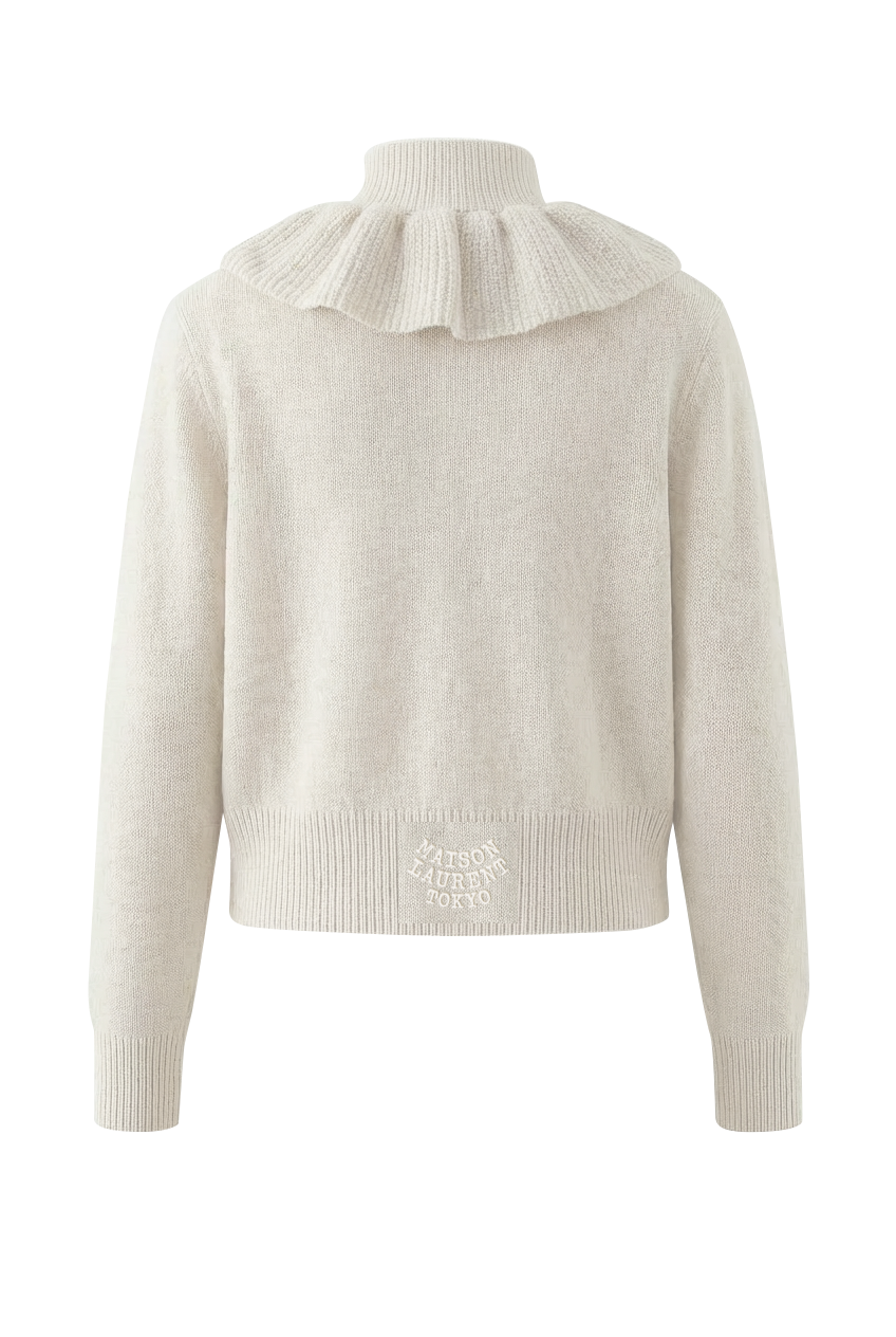 Maison Ruff Neck Cardigan_グレー