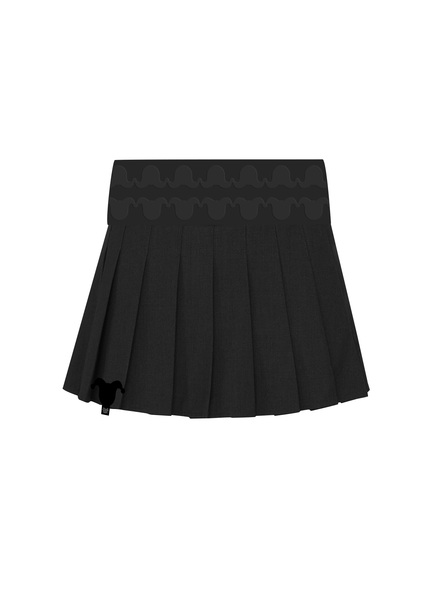 Band pleated skirt_グレー