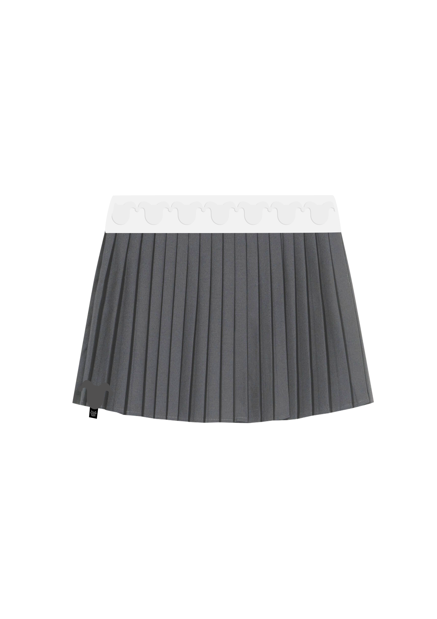 Band Fine Pleated skirt_グレー