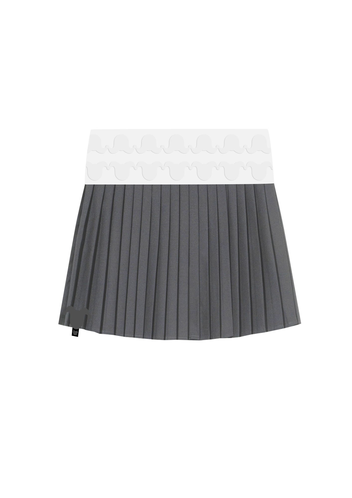 Band Fine Pleated skirt_グレー