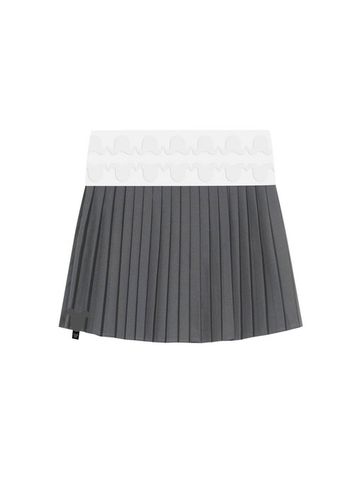 Band Fine Pleated skirt_グレー