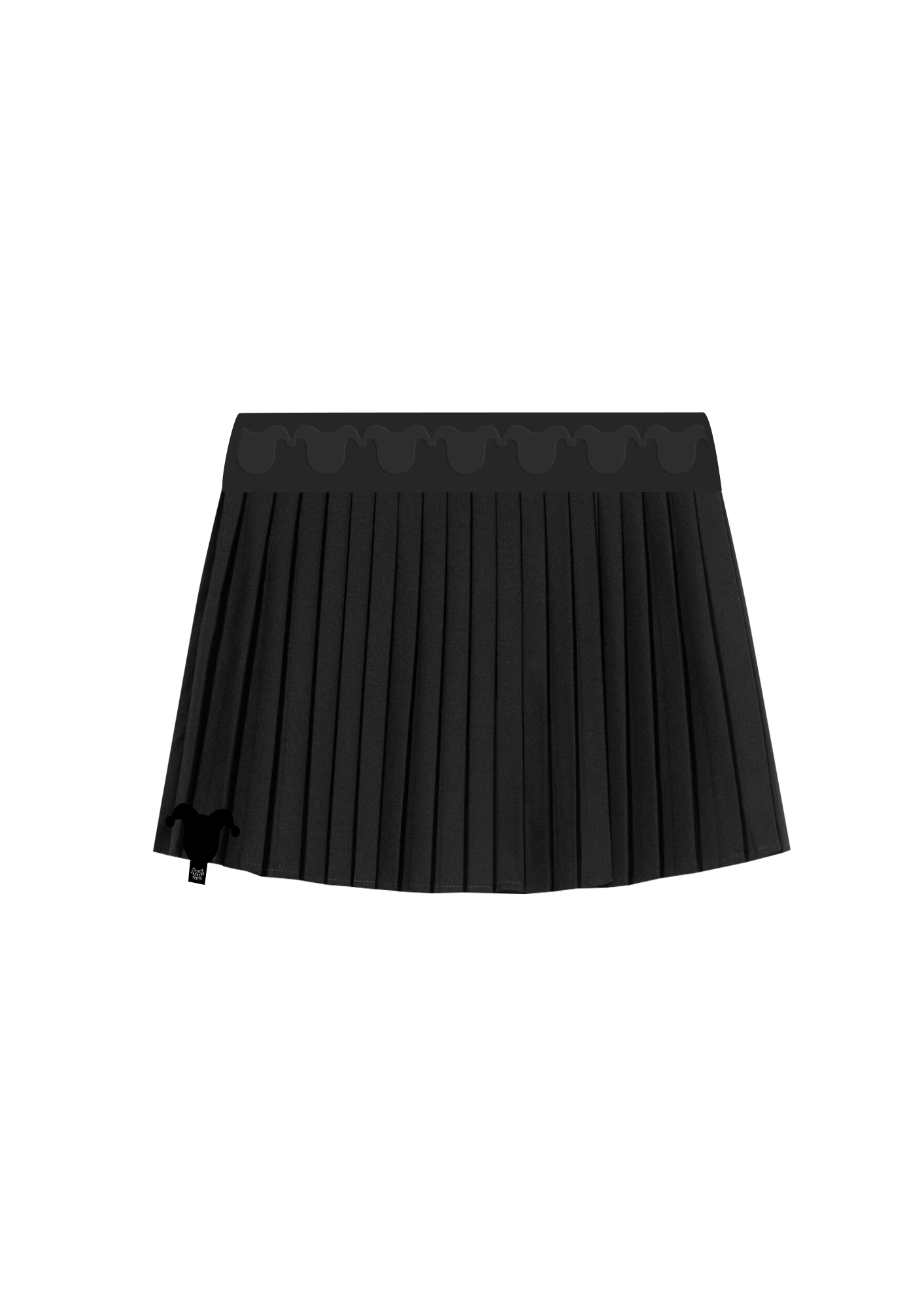 Band Fine Pleated skirt_グレー
