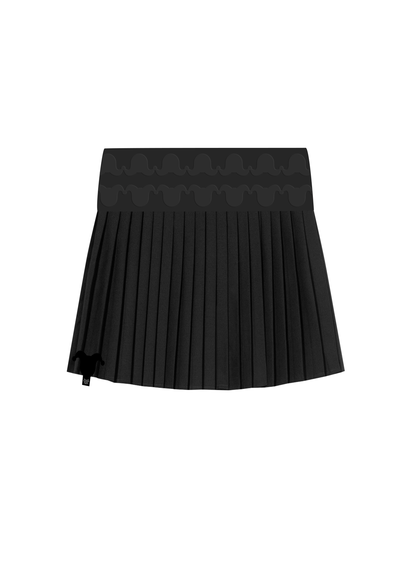 Band Fine Pleated skirt_グレー