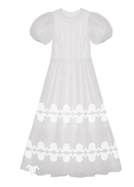 Airy Tulle Lace Dress_ホワイト