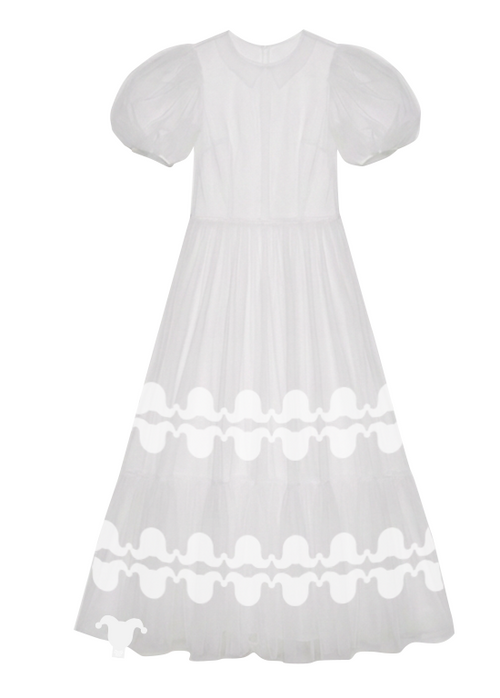 Airy Tulle Lace Dress_ブラック