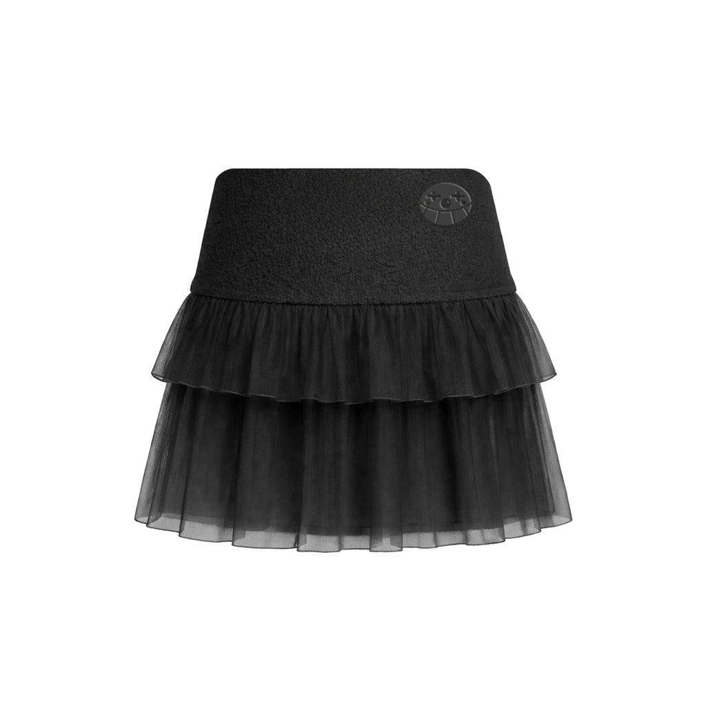 Terry Tiered Ruff Skirt_ピンク