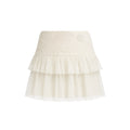 Terry Tiered Ruff Skirt_ホワイト