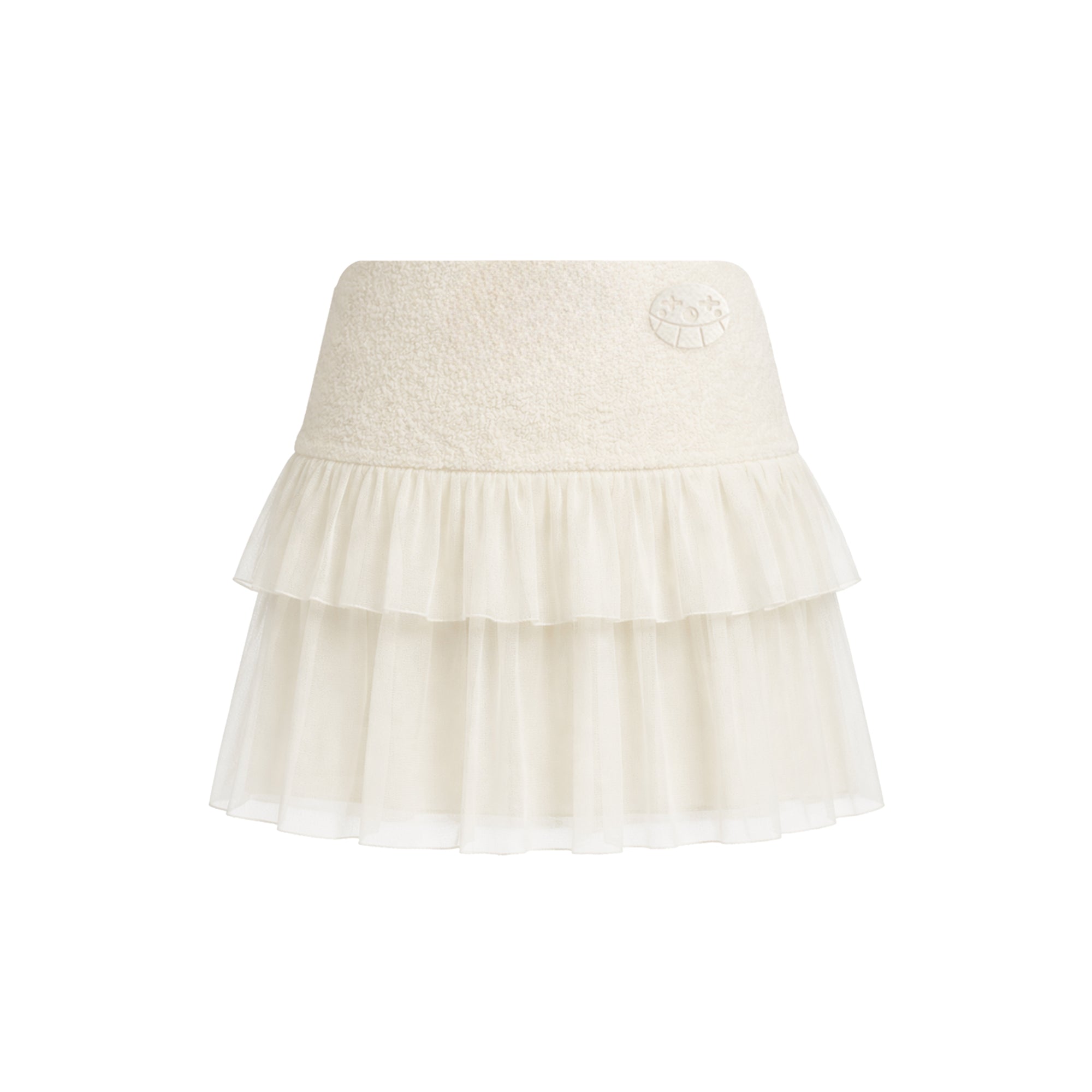 Terry Tiered Ruff Skirt_ピンク