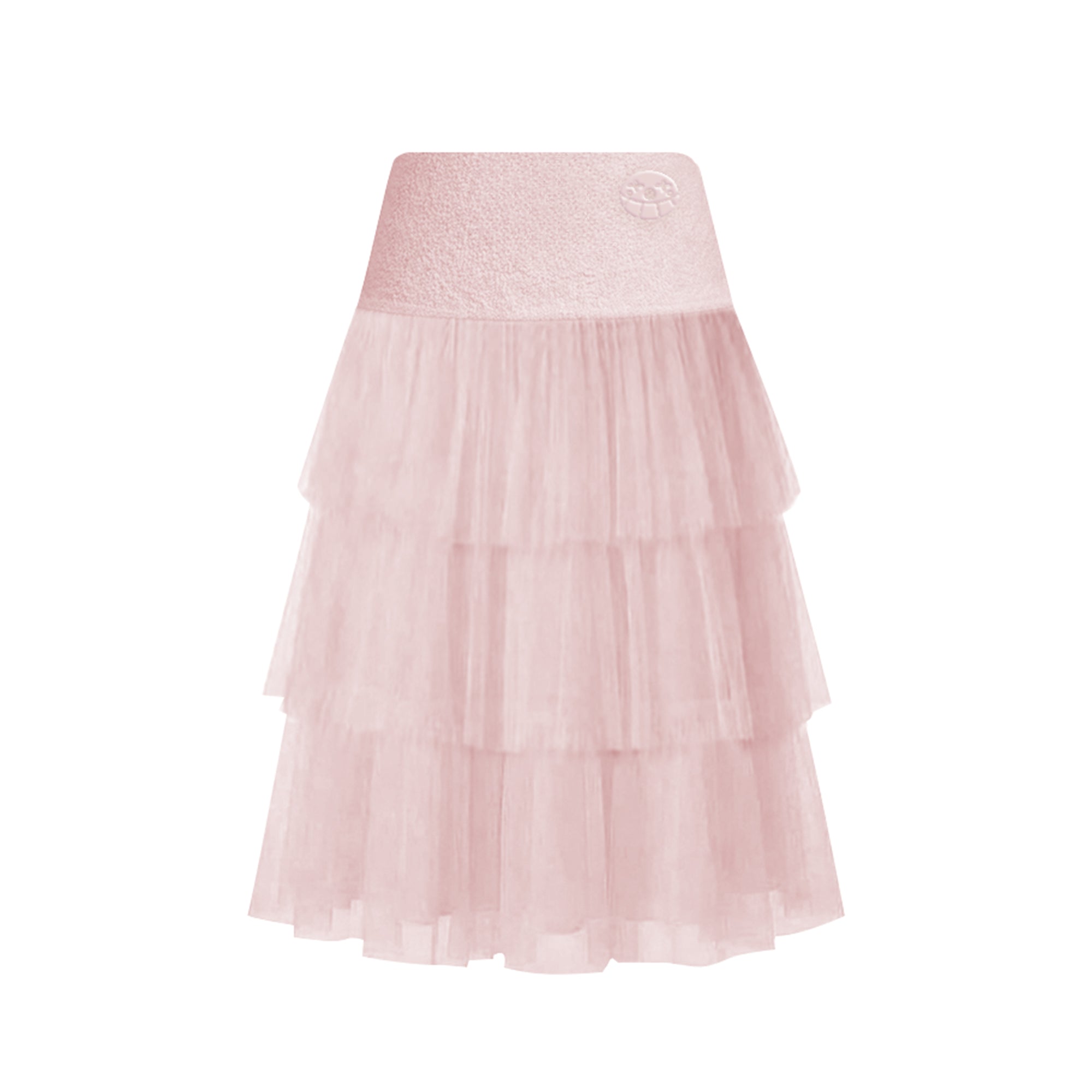 Terry Tiered Ruff Long Skirt_ピンク