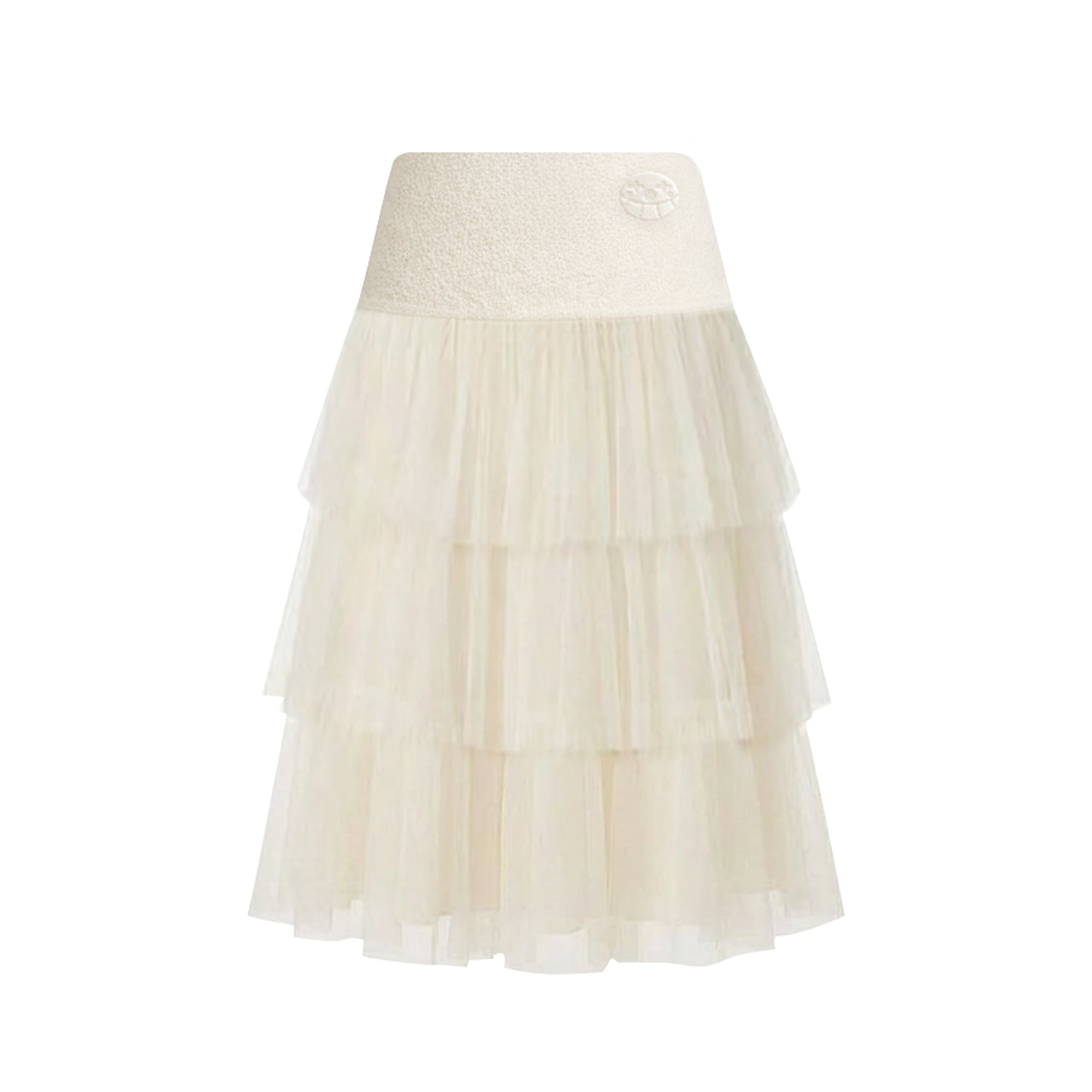 Terry Tiered Ruff Long Skirt_ピンク