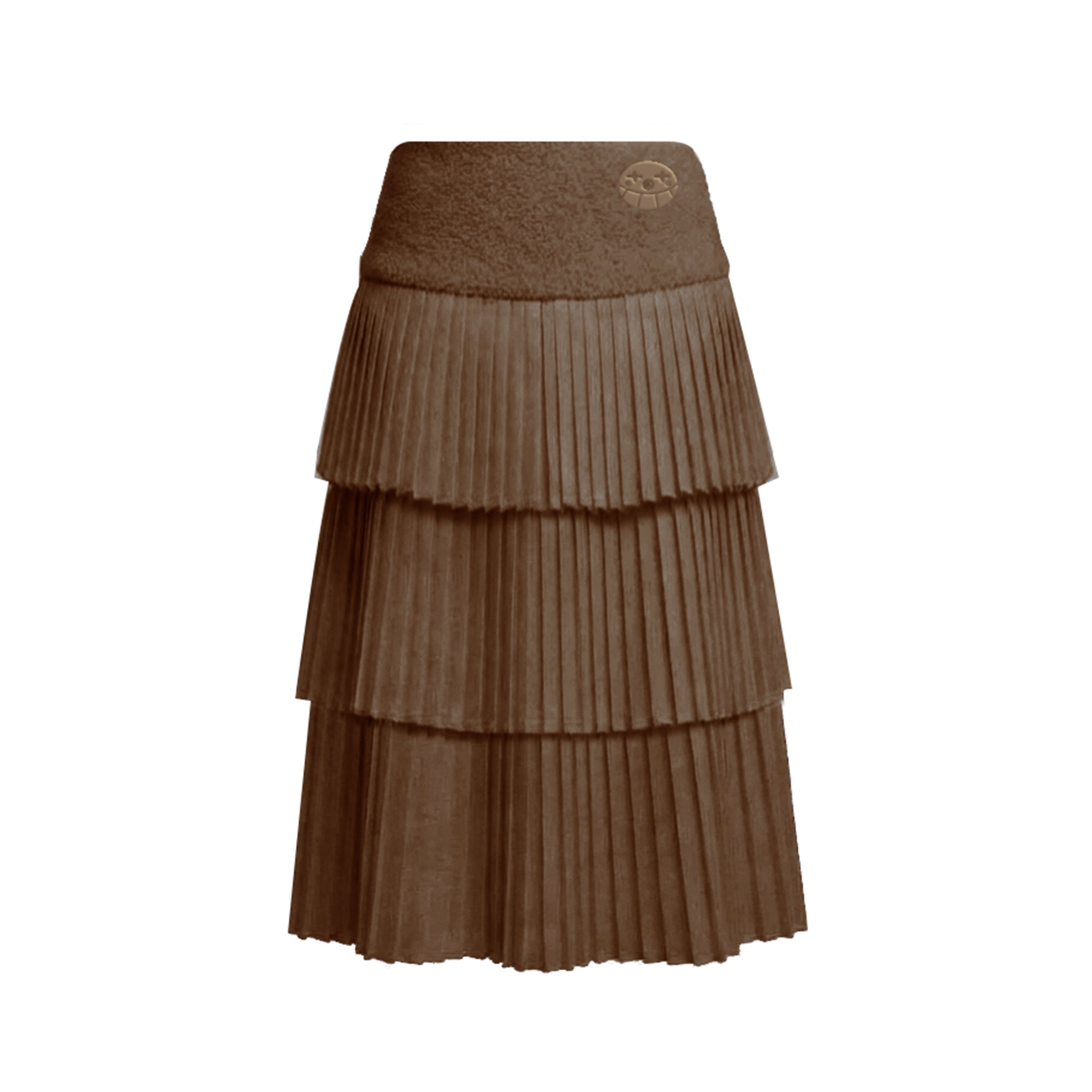 Borg Fleece Ruff Long Skirt_ブラウン