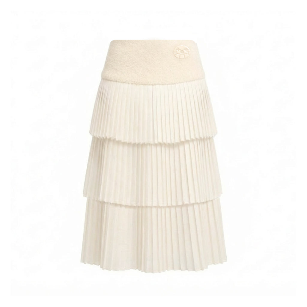 Borg Fleece Ruff Long Skirt_ブラック