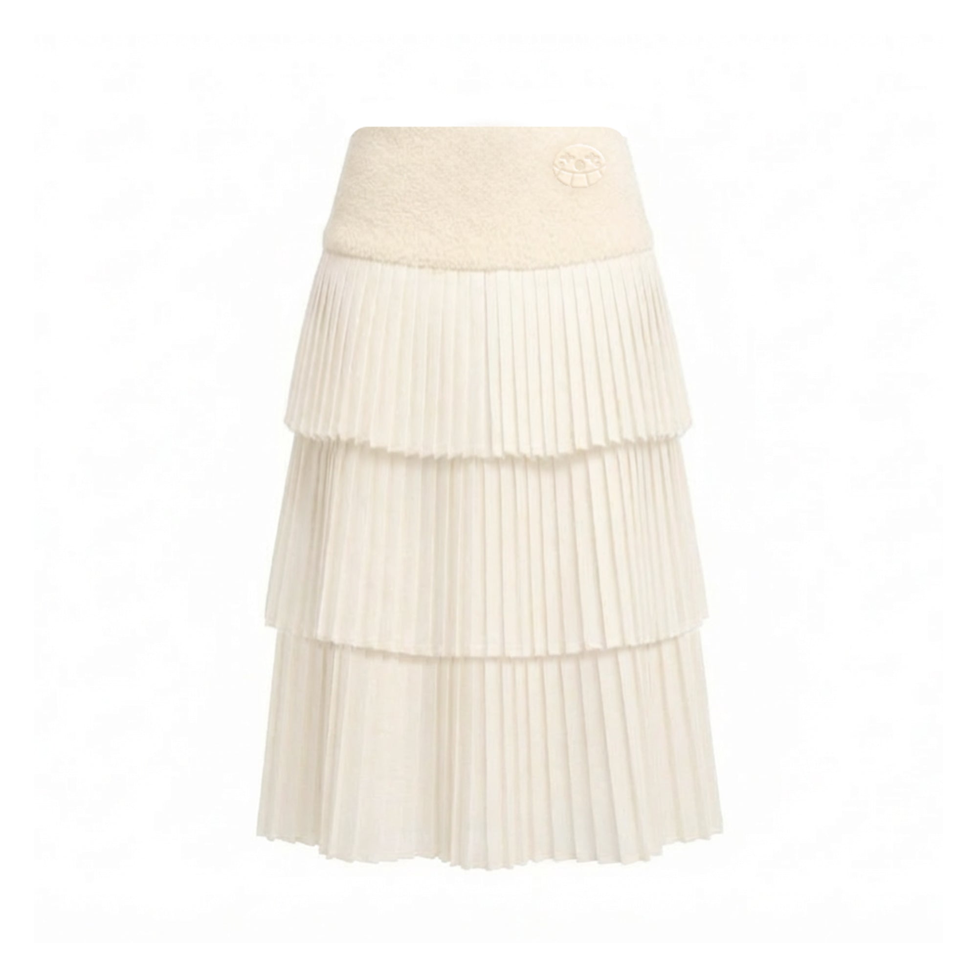 Borg Fleece Ruff Long Skirt_ブラウン
