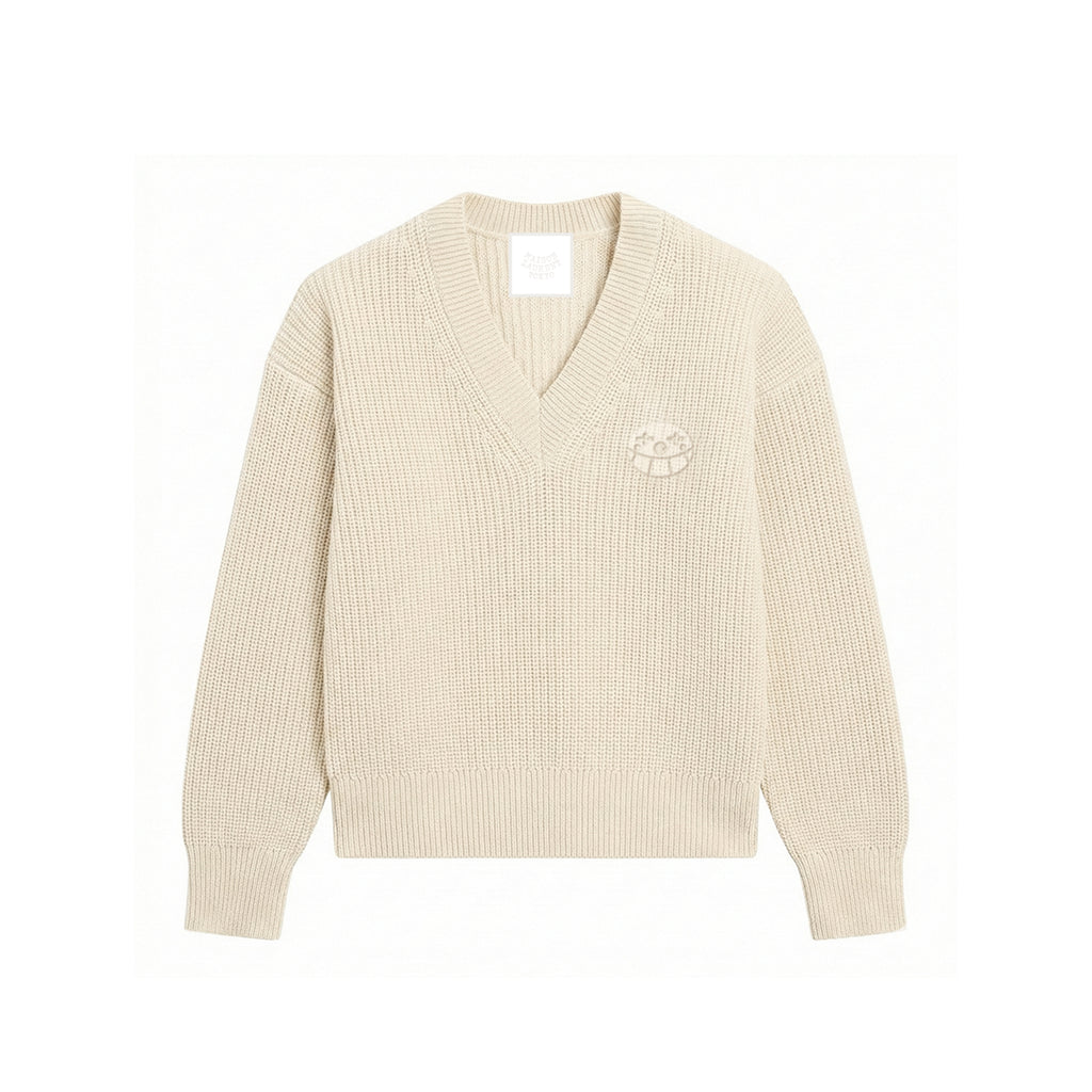 V-neck Knit_レッド