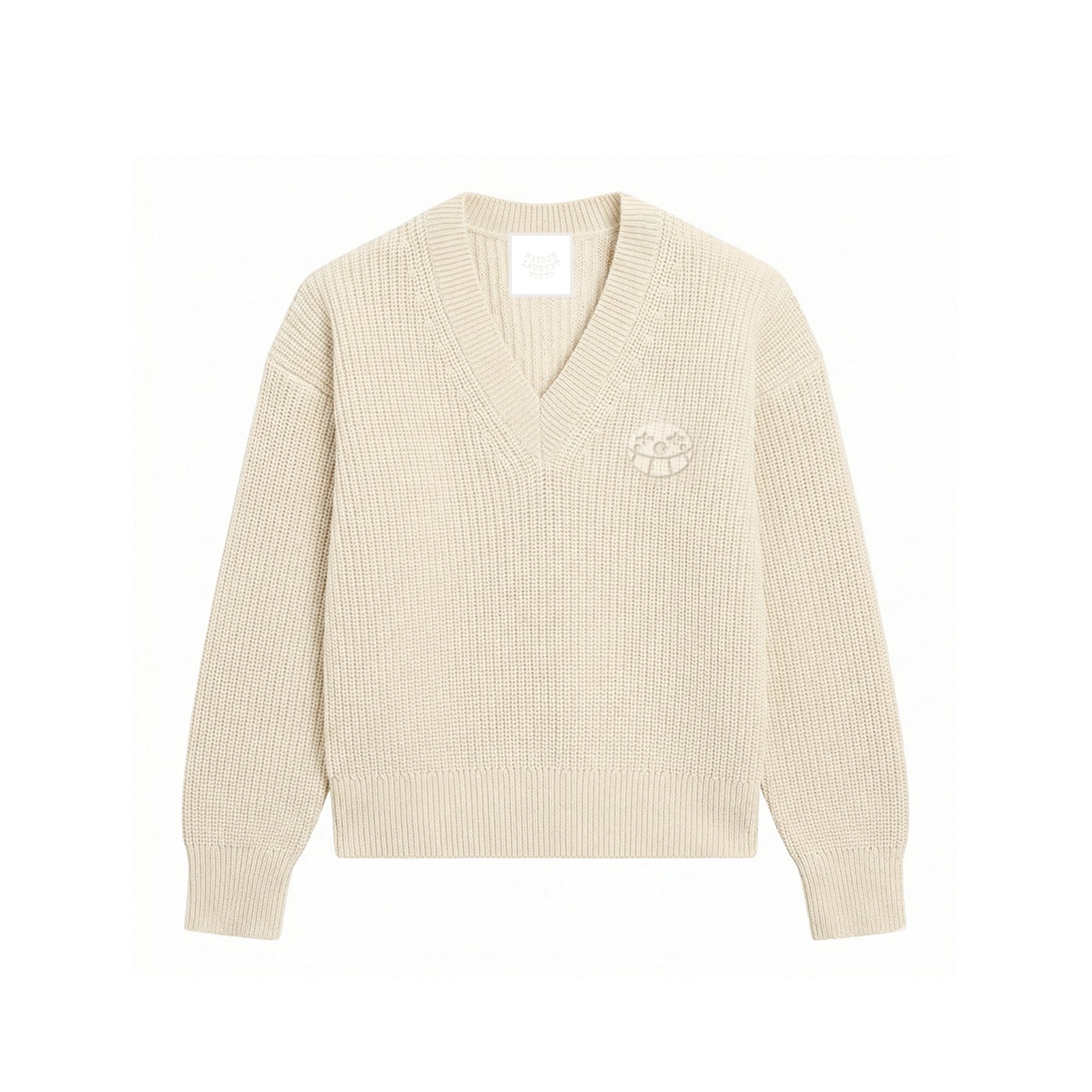 V-neck Knit_レッド