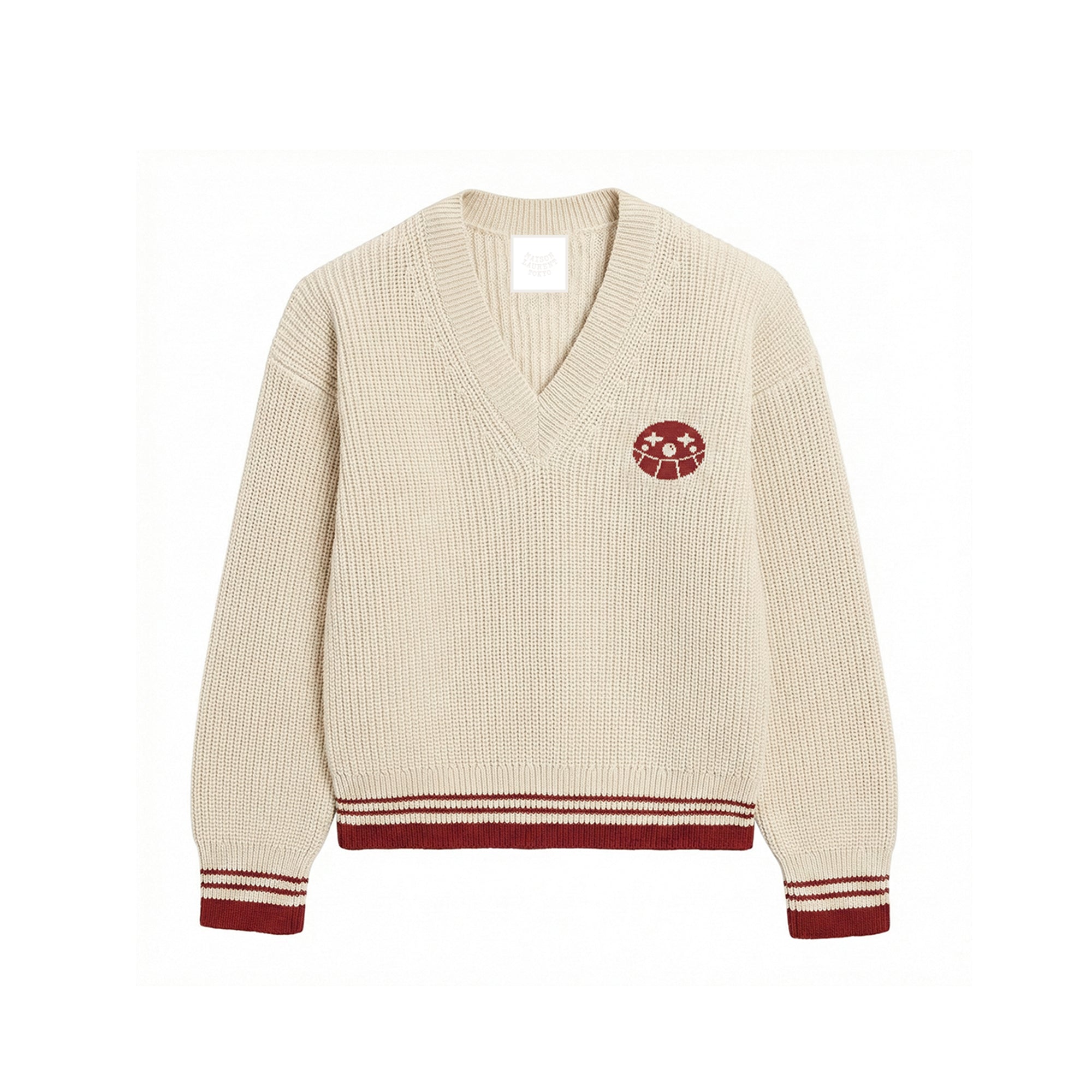 V-neck Knit_レッド