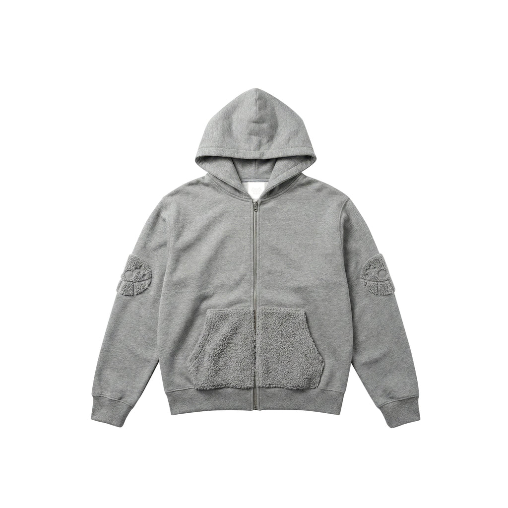 Mix Zip-up Hoodie_グレー