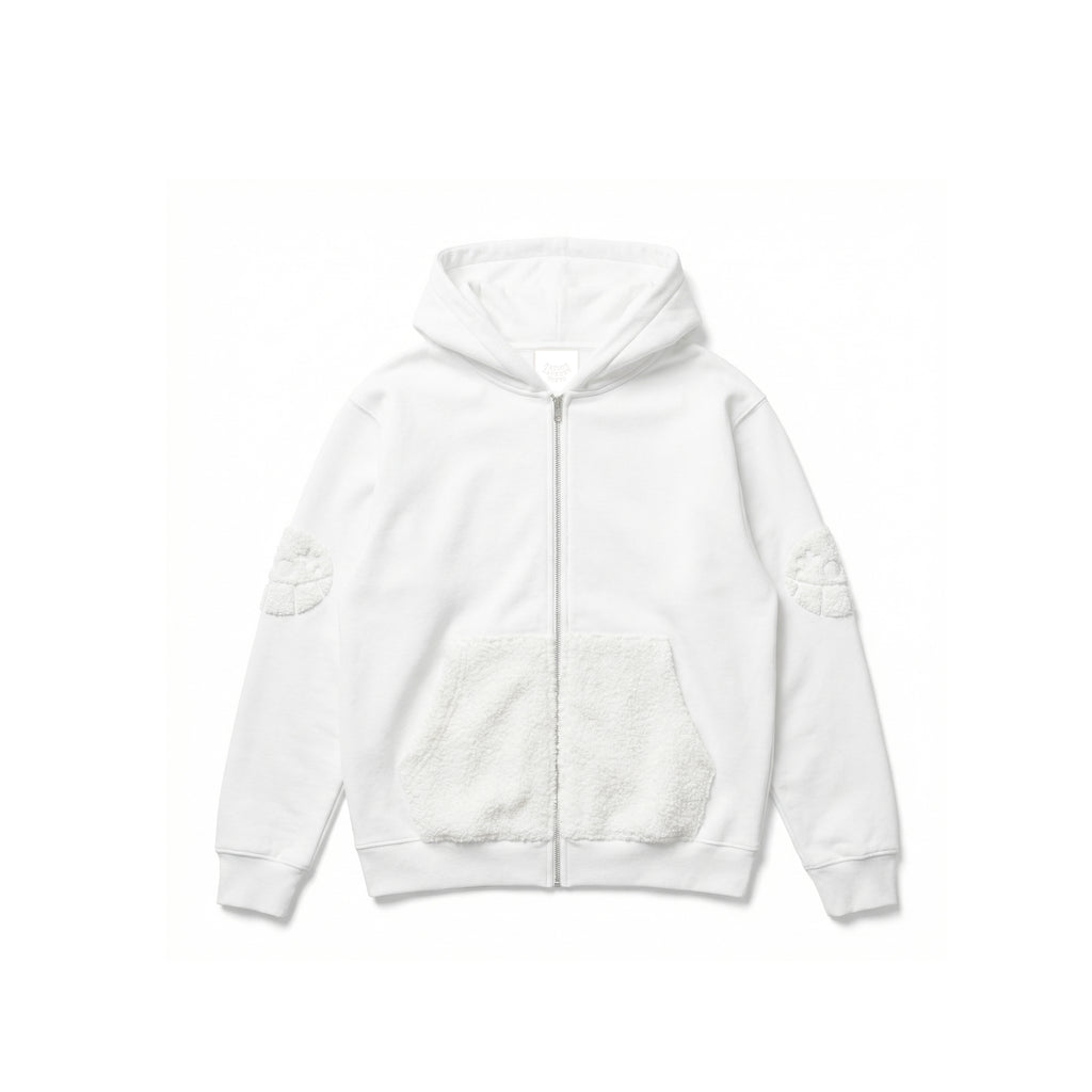 Mix Zip-up Hoodie_グレー