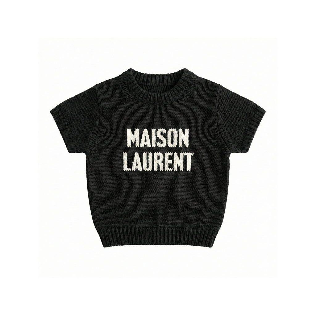 Black Short-sleeve Knit_レッド