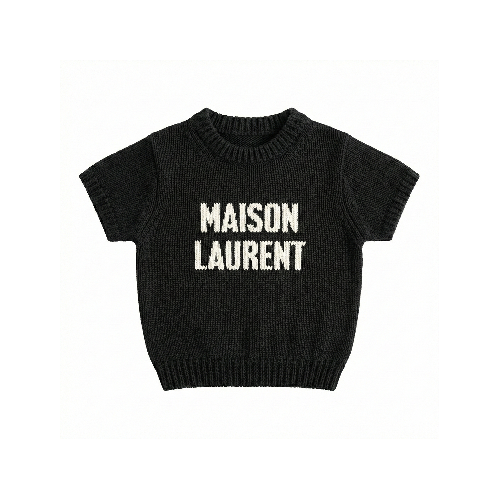Black Short-sleeve Knit_ホワイト