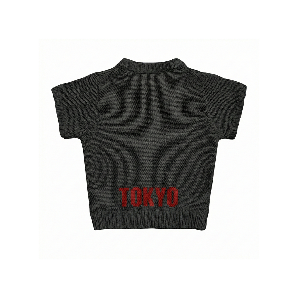Black Short-sleeve Knit_レッド