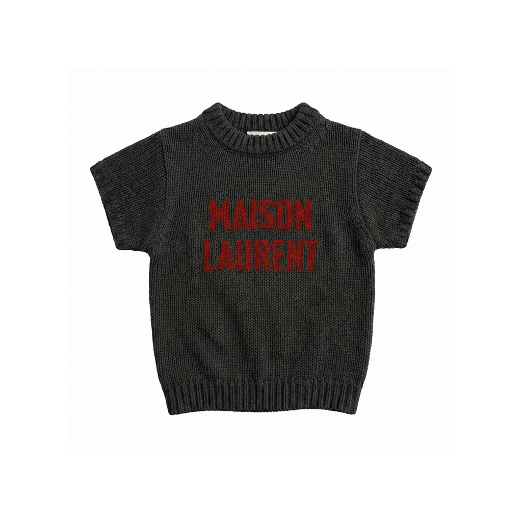 Black Short-sleeve Knit_レッド