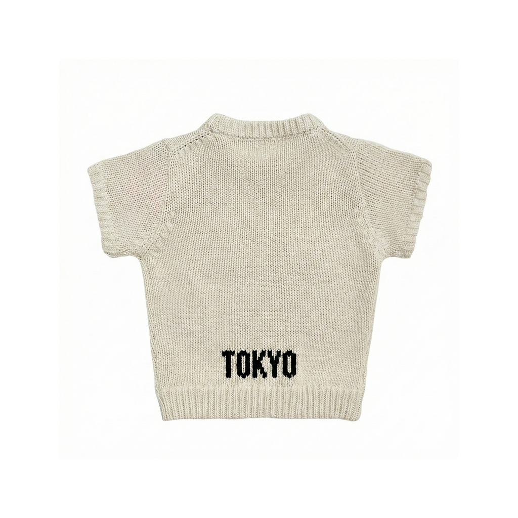White Short-sleeve Knit_ブラック