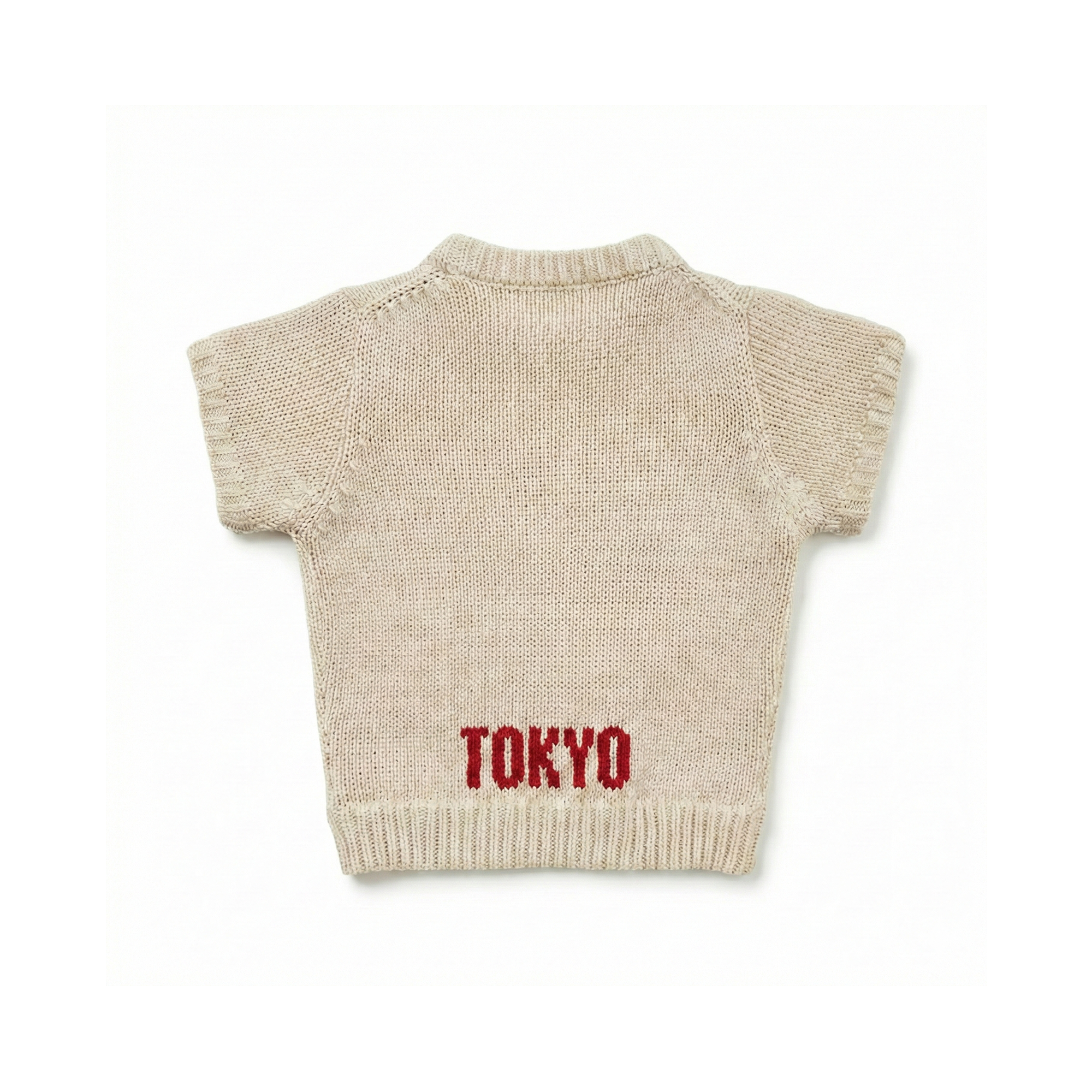 White Short-sleeve Knit_レッド