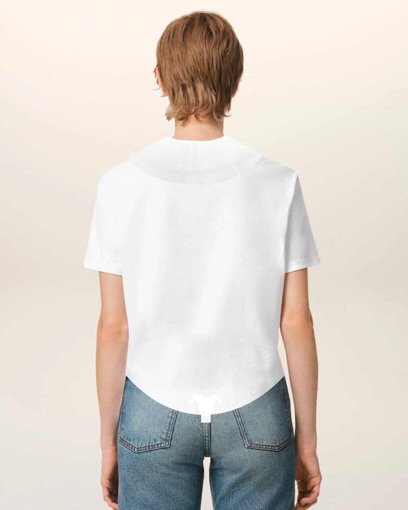 Pleated Ruff T-shirt _ブラック