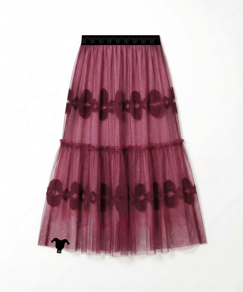 Airy Tiered Lace Long skirt_ブラック