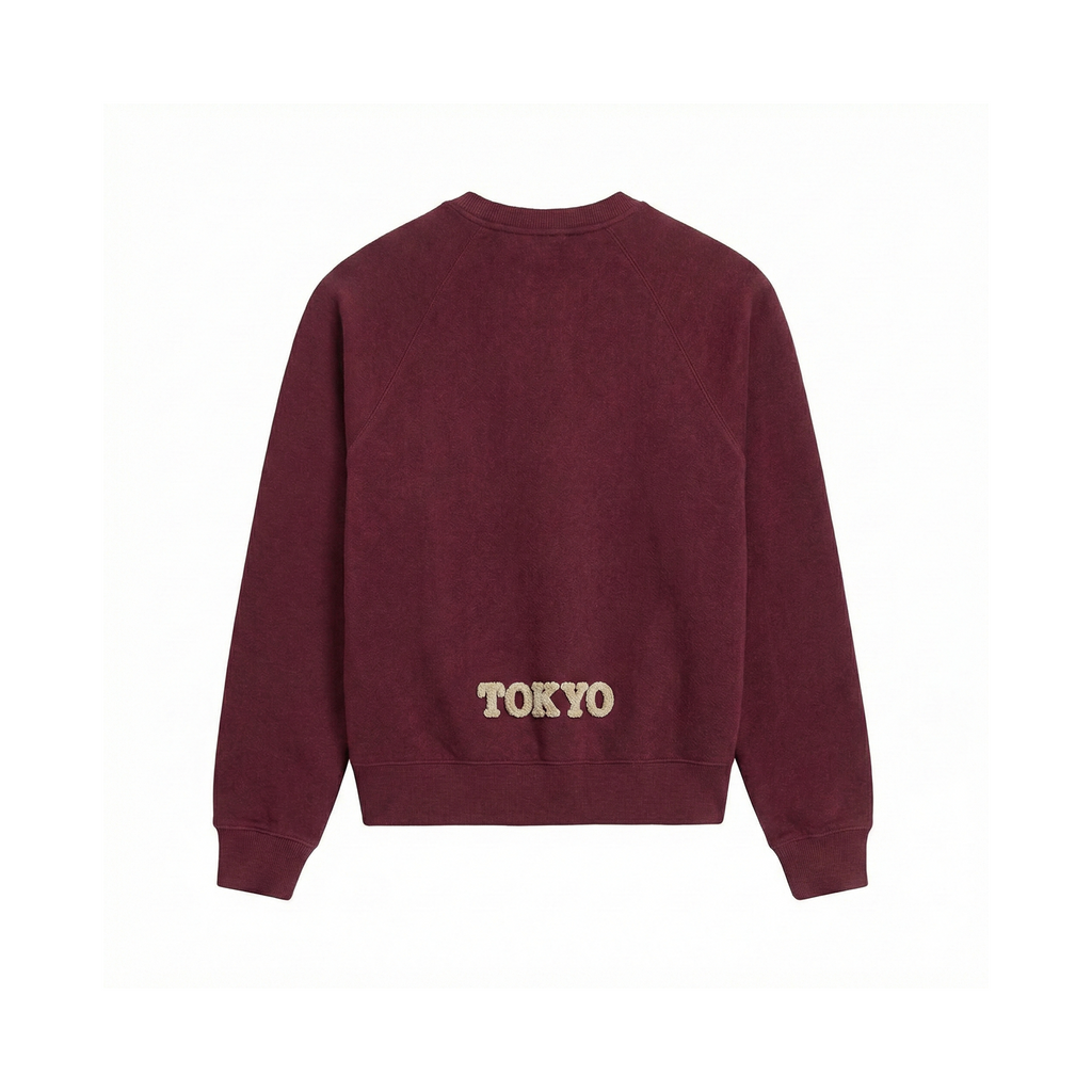 Bouclé Typo Logo Sweatshirt_レッド